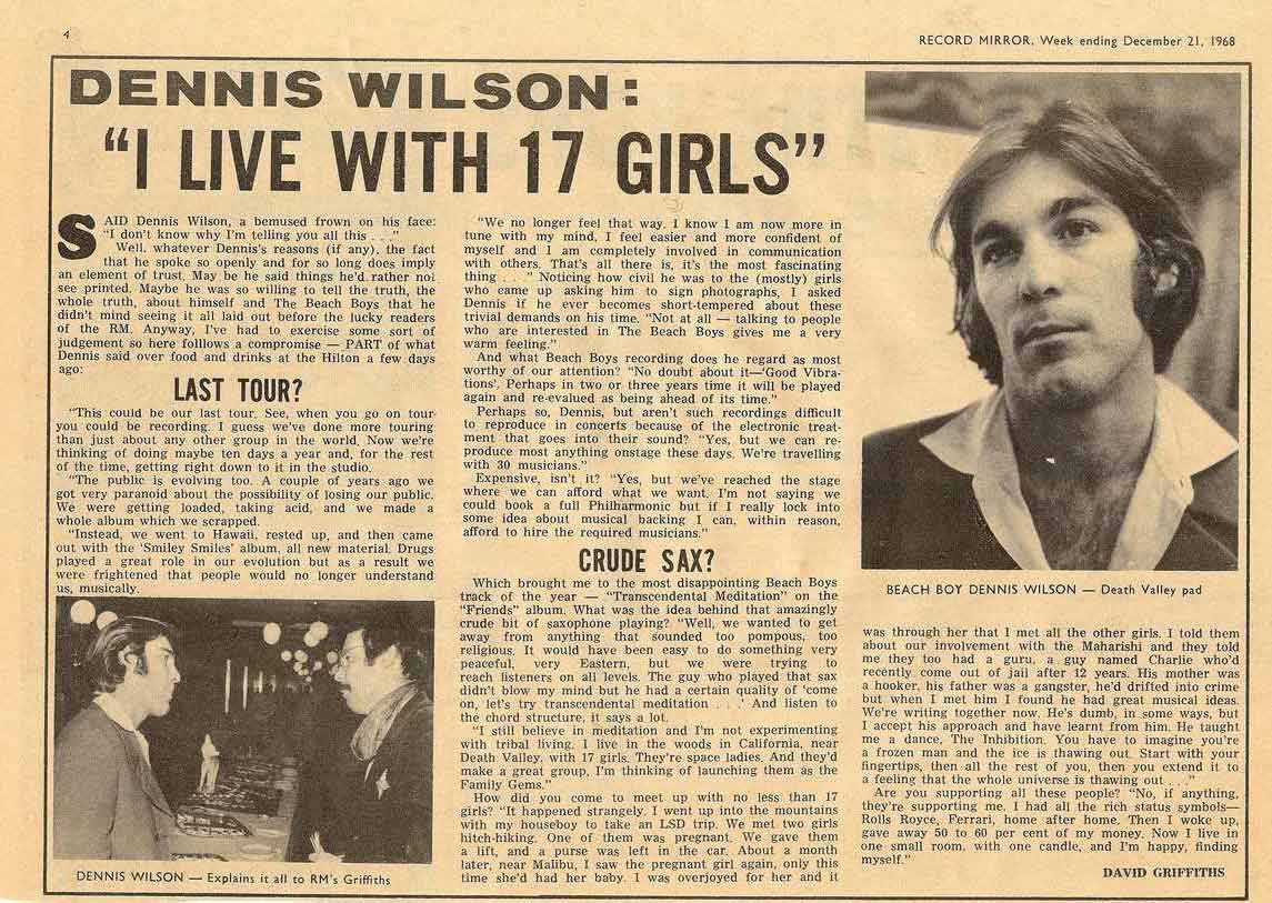 dennis wilson, beach boys, dennis wilson, cease to exist, patricia krenwinkle, Linda Kasabian,Helter Skelter, familia manson, manson family, El tornillo de Klaus, blog de cine, Peliculas, charles manson, Sharon Tate, Roman Polanski, film blog, blog, Alicia Victoria Palacios Thomas, Pablo Cristobal, Miguel Cristobal Olmedo, revista de cine, revista digital de cine